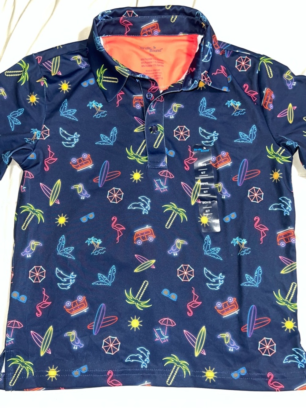 Kids Golf Beach Summer Polo Tropical Neon Design